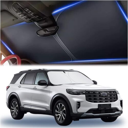 Thickened windshield sunshade with storage bag, heat reduction.