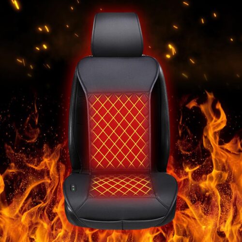 Comfortable seat cover with full back support, universal seat cushion for winter.