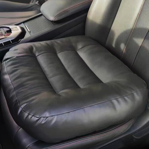 Extra large thick leather heightening seat cushion for adult driving, truck, SUV, office, wheelchair.
