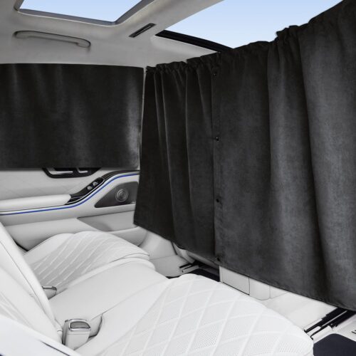 Car privacy window curtains with light blocking design for travel and sleeping.