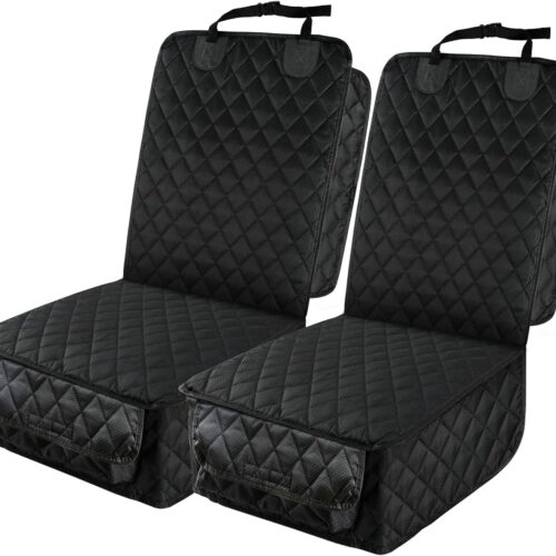 Waterproof front seat covers with non-slip scratchproof design.