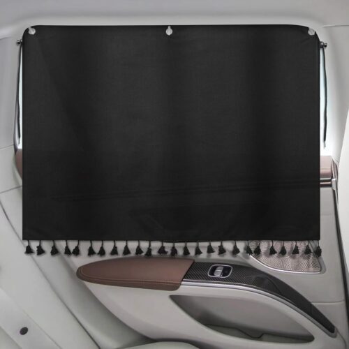 Magnetic car window privacy curtains with full coverage sun protection.