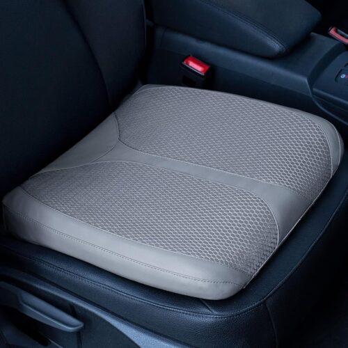 Memory foam heightening seat cushion for short drivers, hip/tailbone/lower back pain relief.